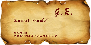 Gansel René névjegykártya